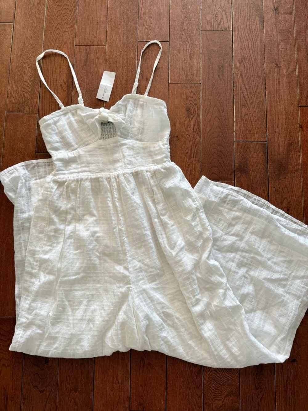 American Eagle white tie front jumpsuit one piece NWT